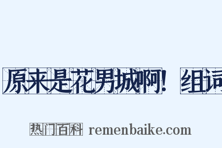 原来是花男城啊！组词是什么意思的图片